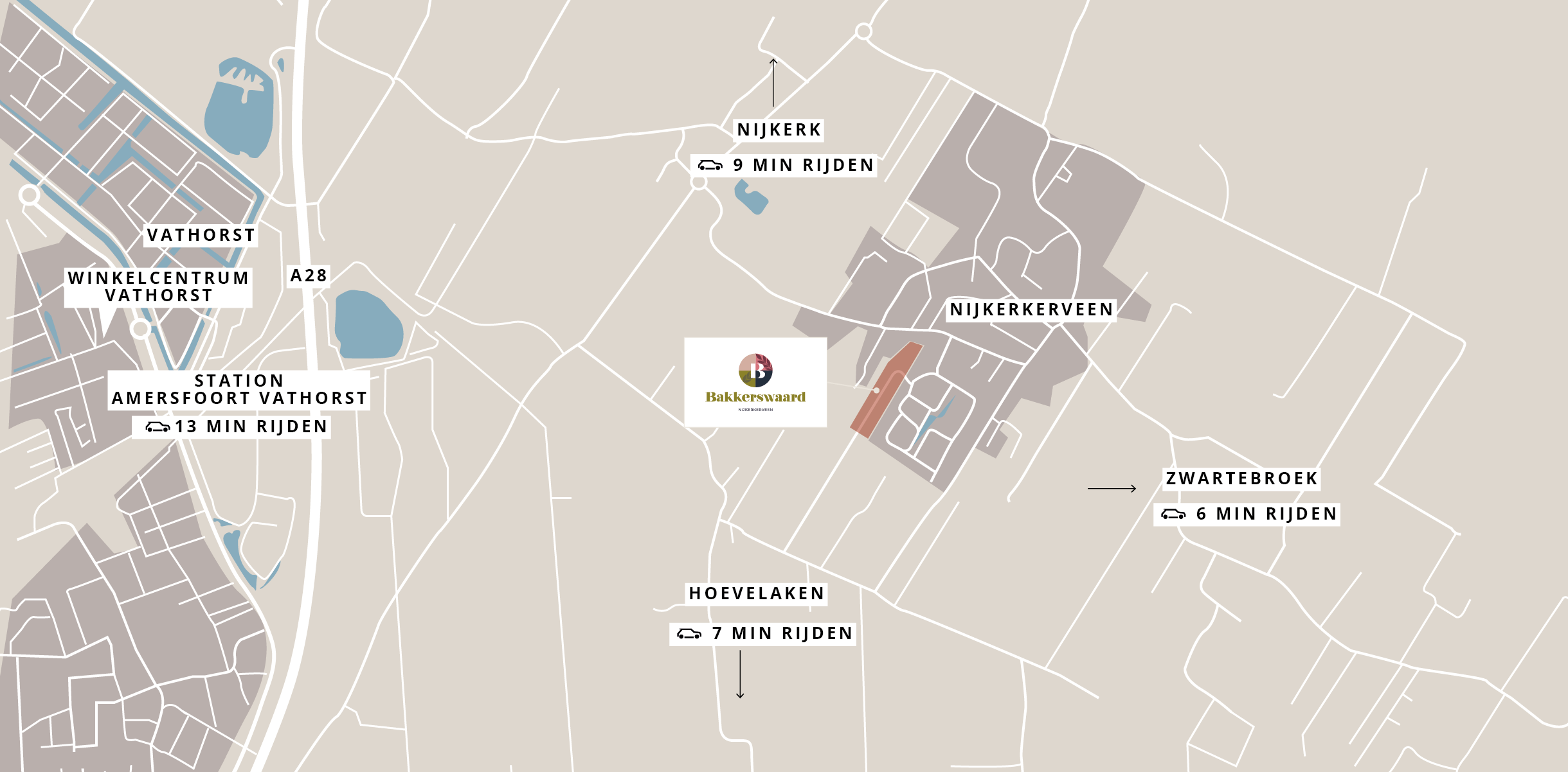 Nijkerkerveen, Bakkerswaard - Situatiekaart